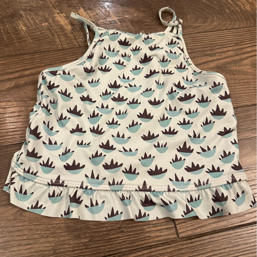 Kortni Jeane Brown/Blue Swim Top Girls Size 8/9‎